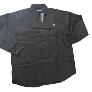 Tesla long sleeve button down collared shirt